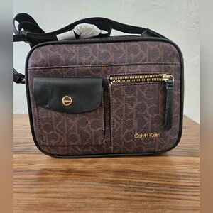 Calvin Klein Monogram Brown Messenger Bag